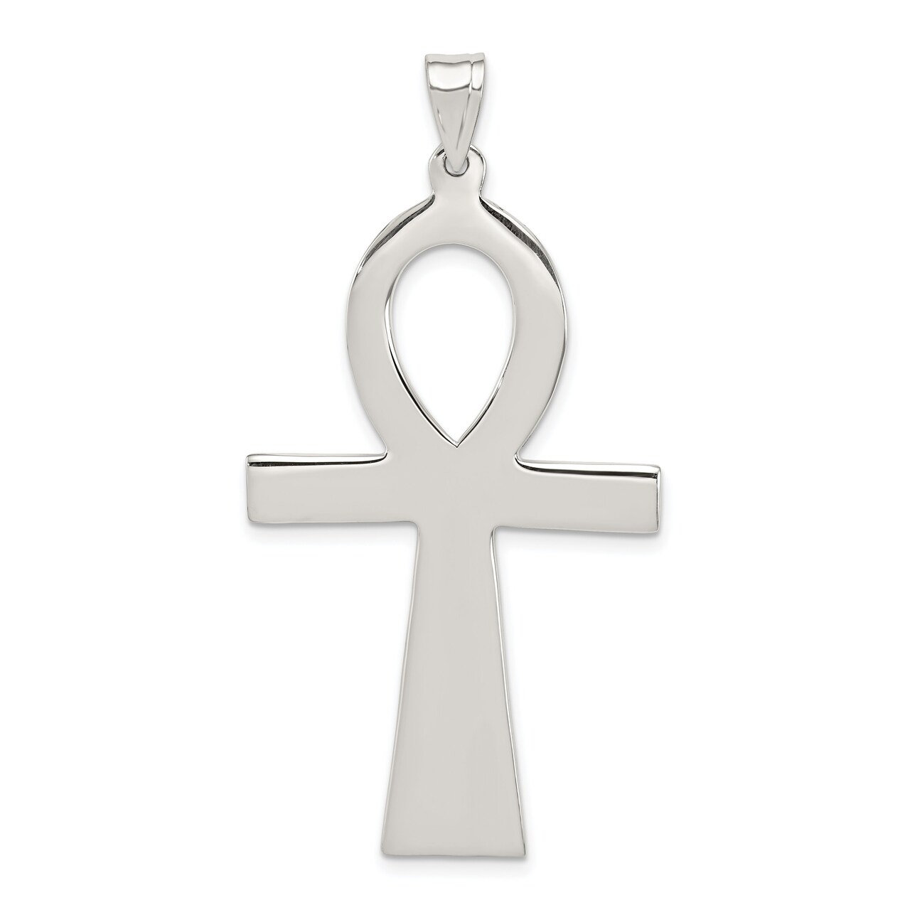 Sterling Silver Ankh Pendant Charm Religious Jewelry 50mm x 26mm